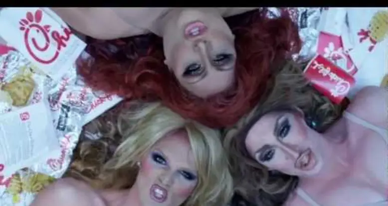 Drag Queens Chow Down On Chick-Fil-A