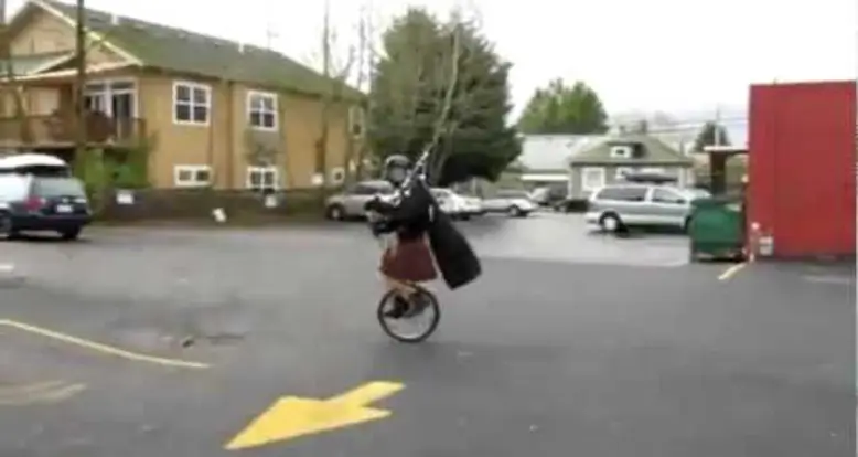 Darth Vader Plays The Bagpipes On A Unicycle