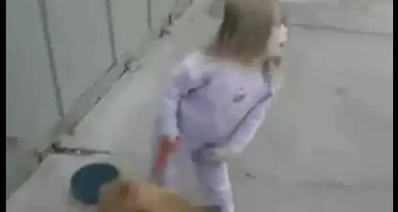 Little Girl Eats Dirt After Dog Sprints Off
