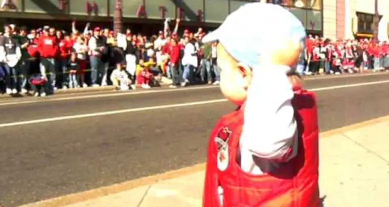 Toddler Leads The Celebration