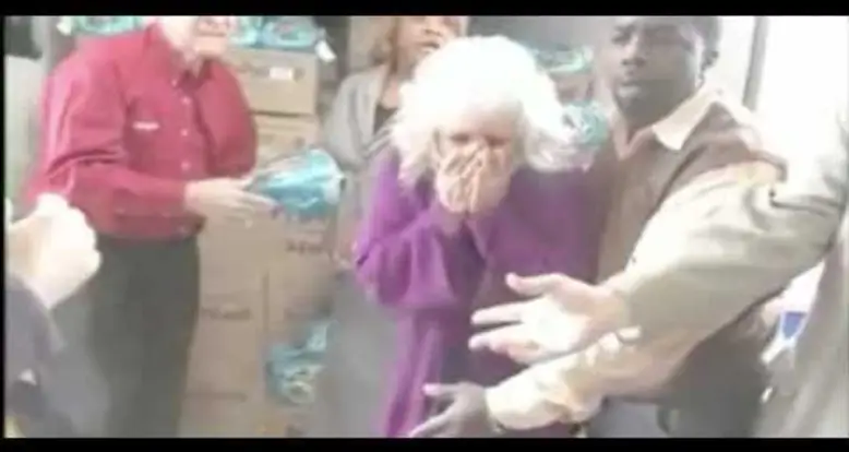 Paula Deen Gets Hit In The Face With A Frozen Ham