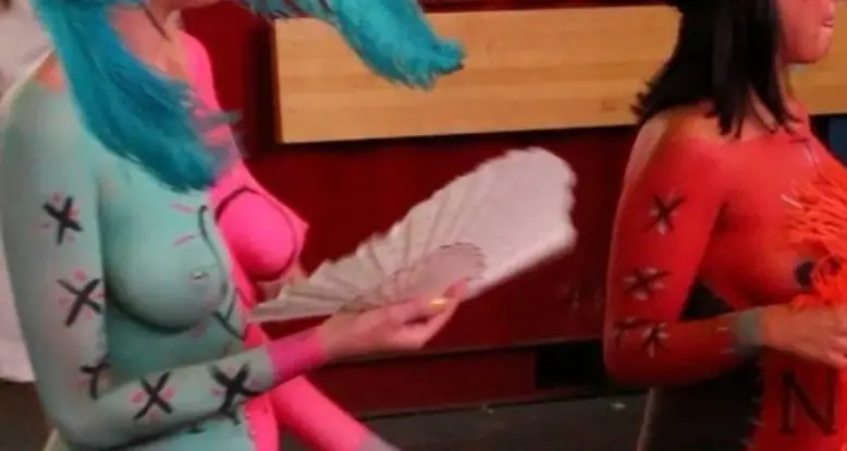 Cookie Monster Really Likes Body Painted Women