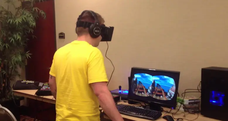 Guy Scared Of Roller Coasters Tries Virtual Reality