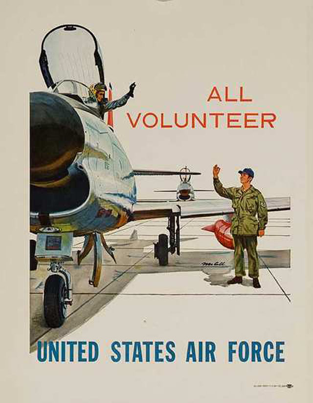 air force recruitment poseters propaganda all volunteer 25 Awesome Vintage Air Force Recruitment Posters