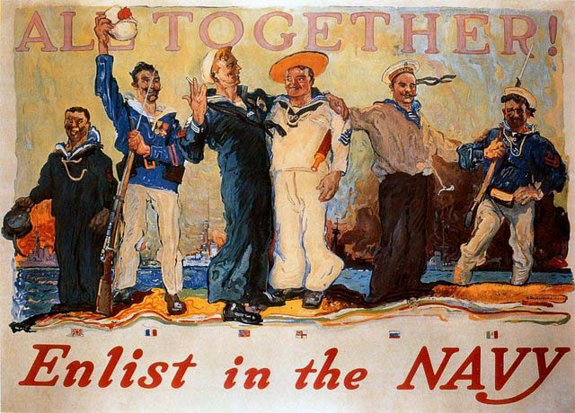 us navy recruitment posters propaganda all together 40 Awesome Vintage Navy Recruiting Posters