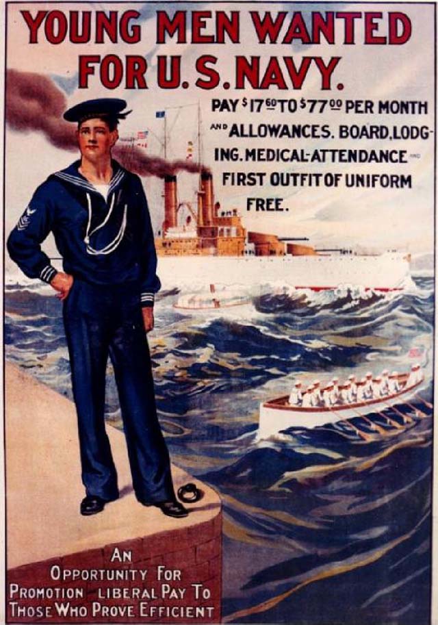 us navy recruitment posters propaganda pay 40 Awesome Vintage Navy Recruiting Posters