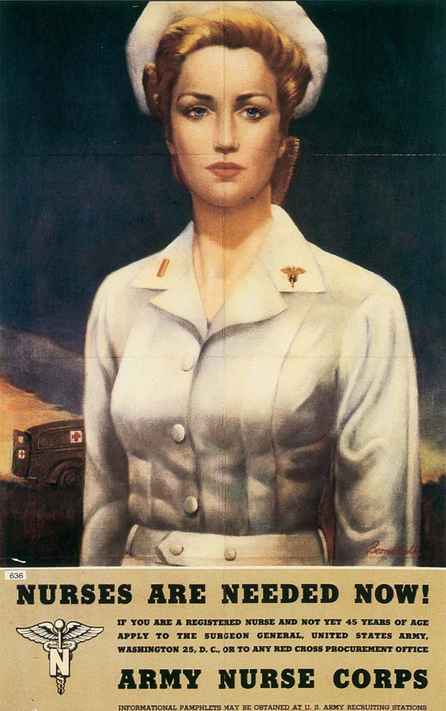 us nurses recruitment posters propaganda army 30 Awesome Vintage Military Nurse Recruiting Posters