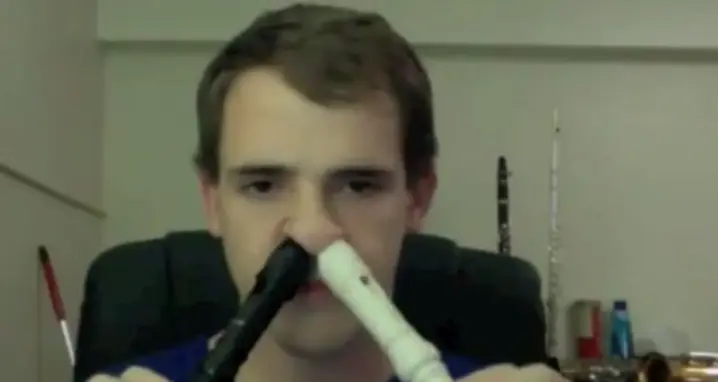 Kid Plays ‘Ode To Joy’ On Two Recorders–With His Nose