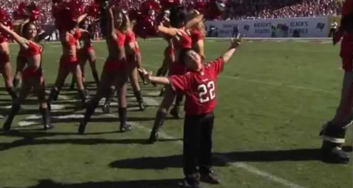 Little Boy Freak Dances With Cheerleaders
