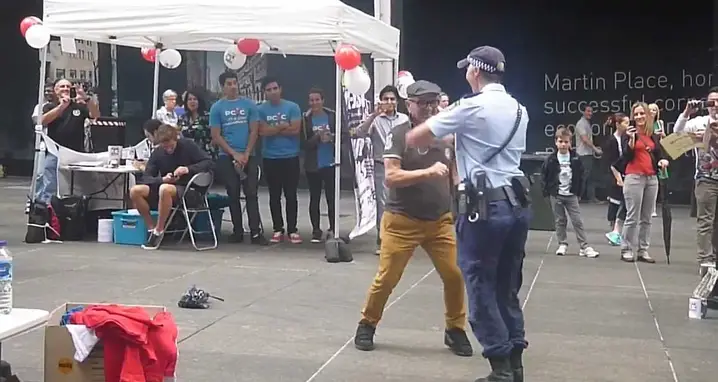 Awesome Australian Policewoman Gets Down With Street Performer