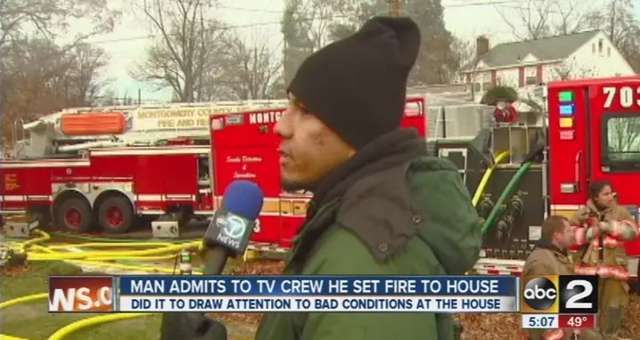 Watch This Man Admit To Setting His Home On Fire On Live Television